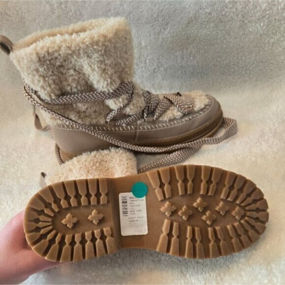 Women's Splendid Tan Shearling Lace-Up Boots - Picture 5 of 5